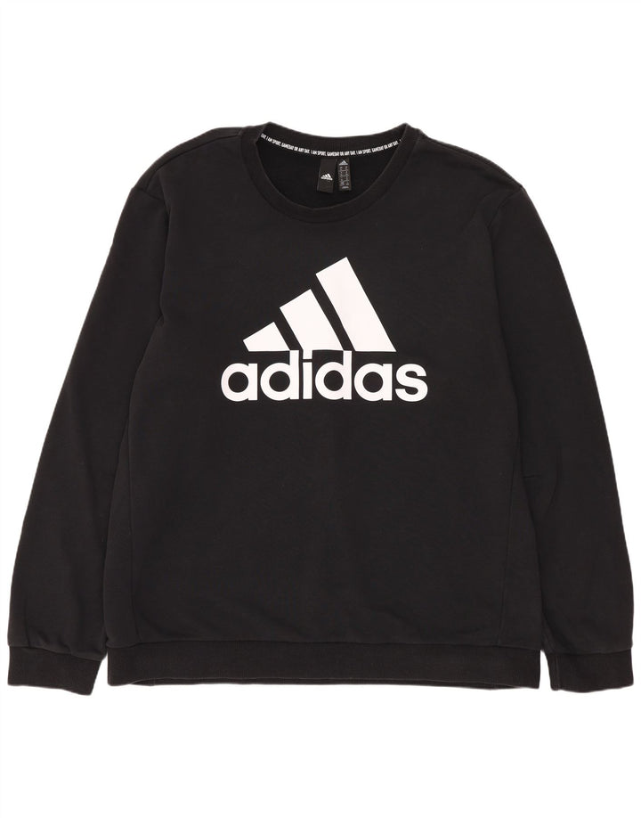 Adidas Herre Graphic Regular Fit Sweatshirt Jumper XL Sort Bomuld