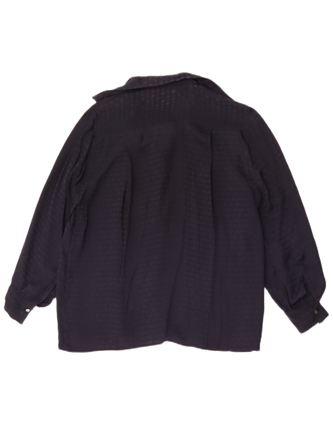 Vintage dameskjorte UK 16 Large Navy Blue Spotted