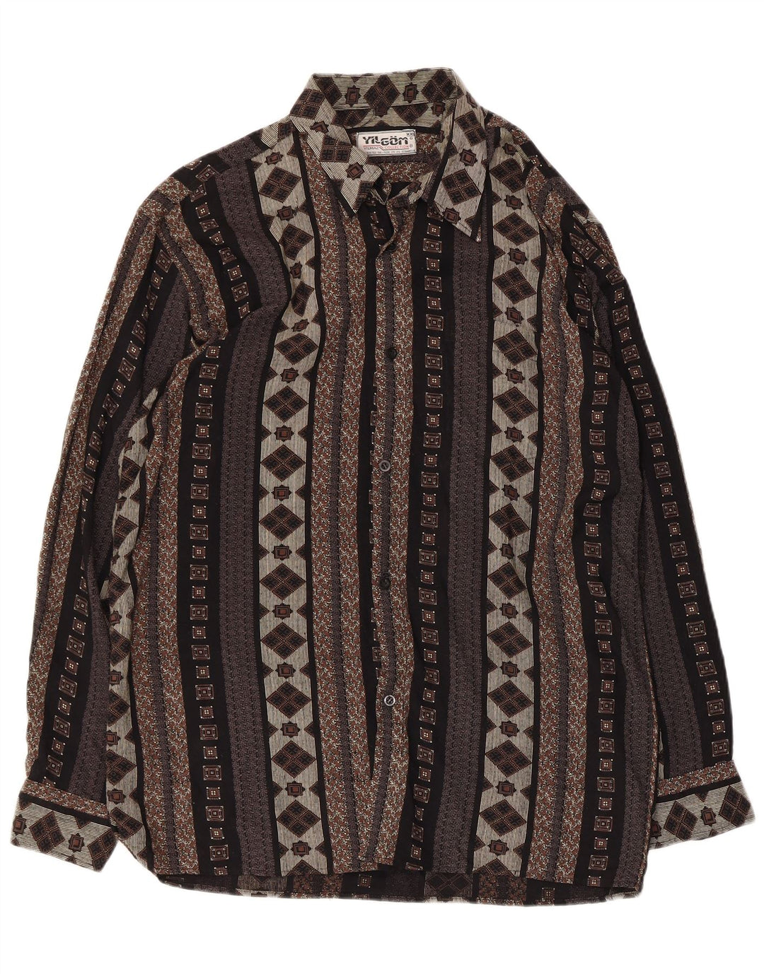 Vintage herreskjorte 2XL Sort Geometrisk