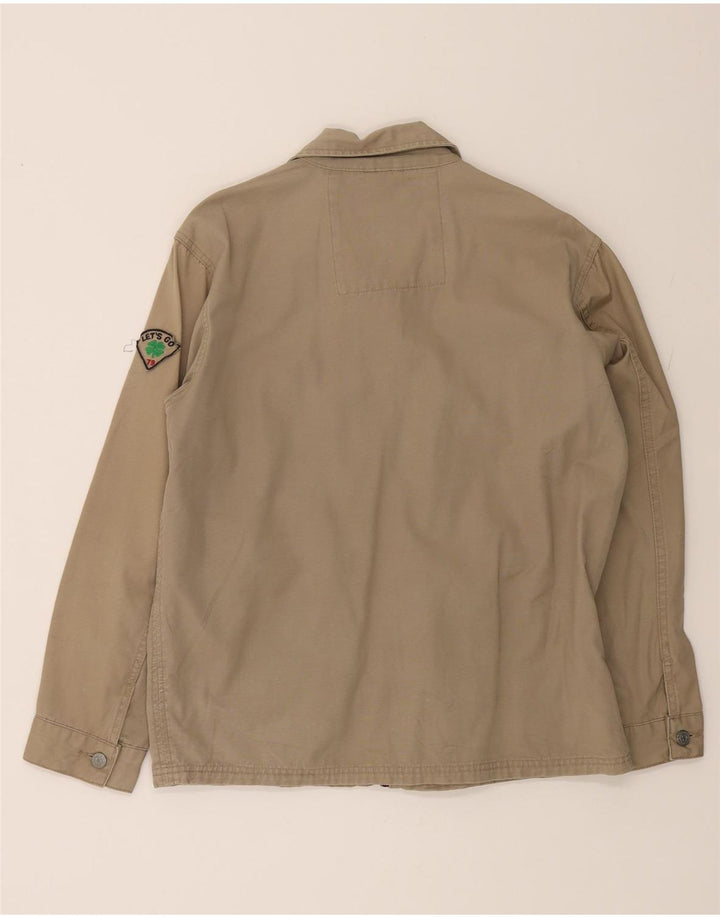 VINTAGE Mens Comfort Fit Bomber Jacket IT 48 Medium Beige Cotton Vintage Vintage and Second-Hand Vintage from Messina Hembry 