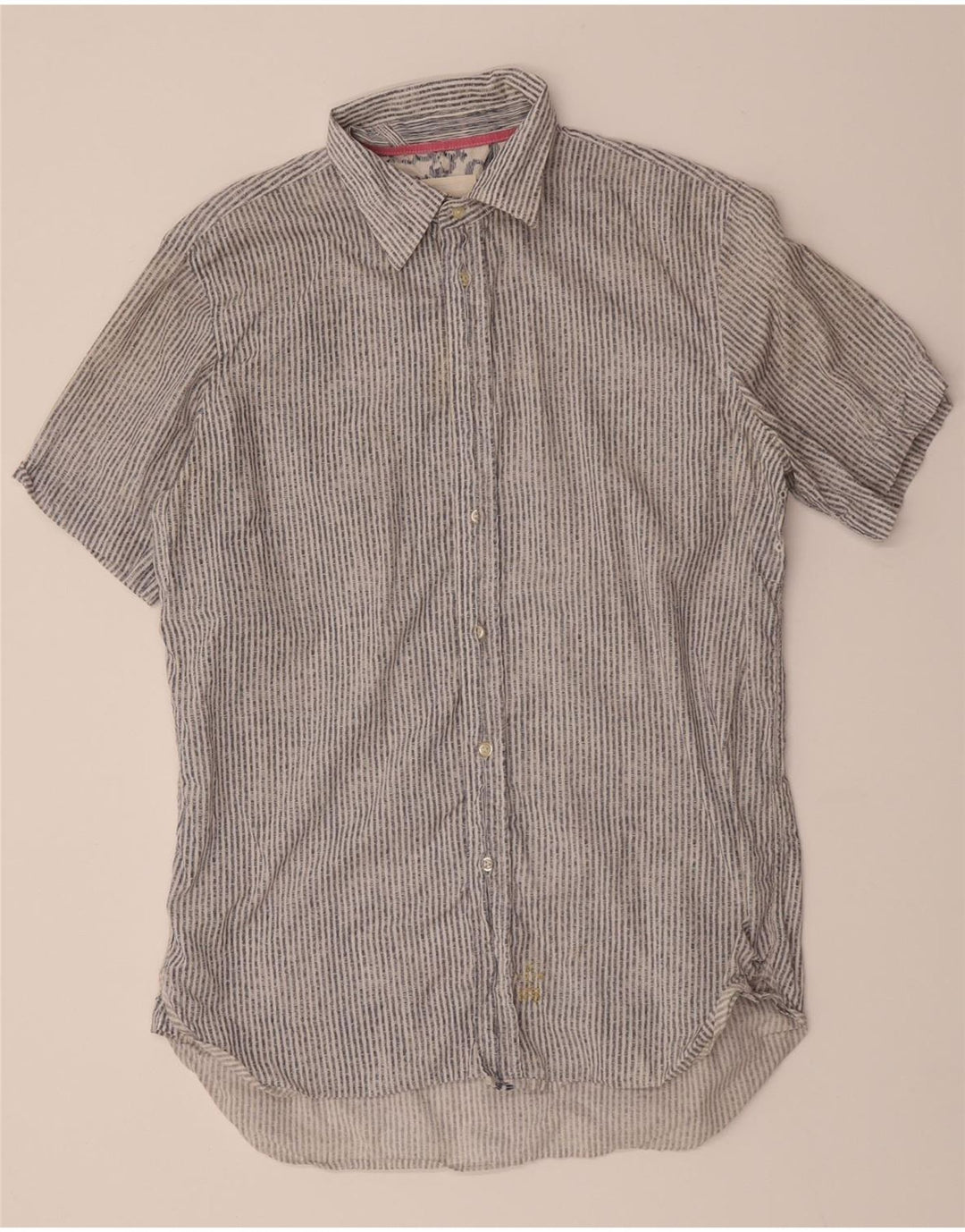 DIESEL Mens Short Sleeve Shirt Small Blue Pinstripe Cotton Vintage Diesel and Second-Hand Diesel from Messina Hembry 