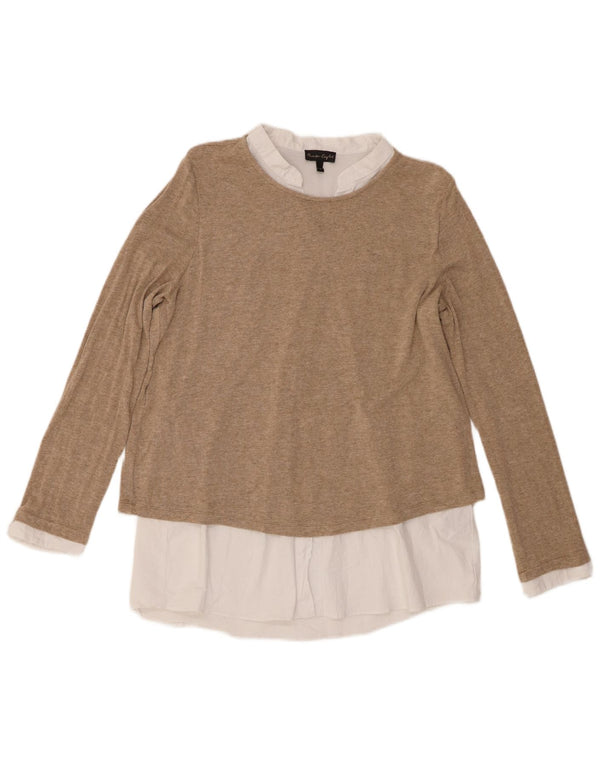 Phase Eight Dame Tunika Top UK 16 Large Brown Colourblock Viscose