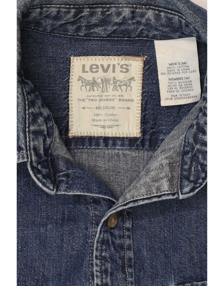 Levi's denimskjorte til mænd, medium blå bomuld