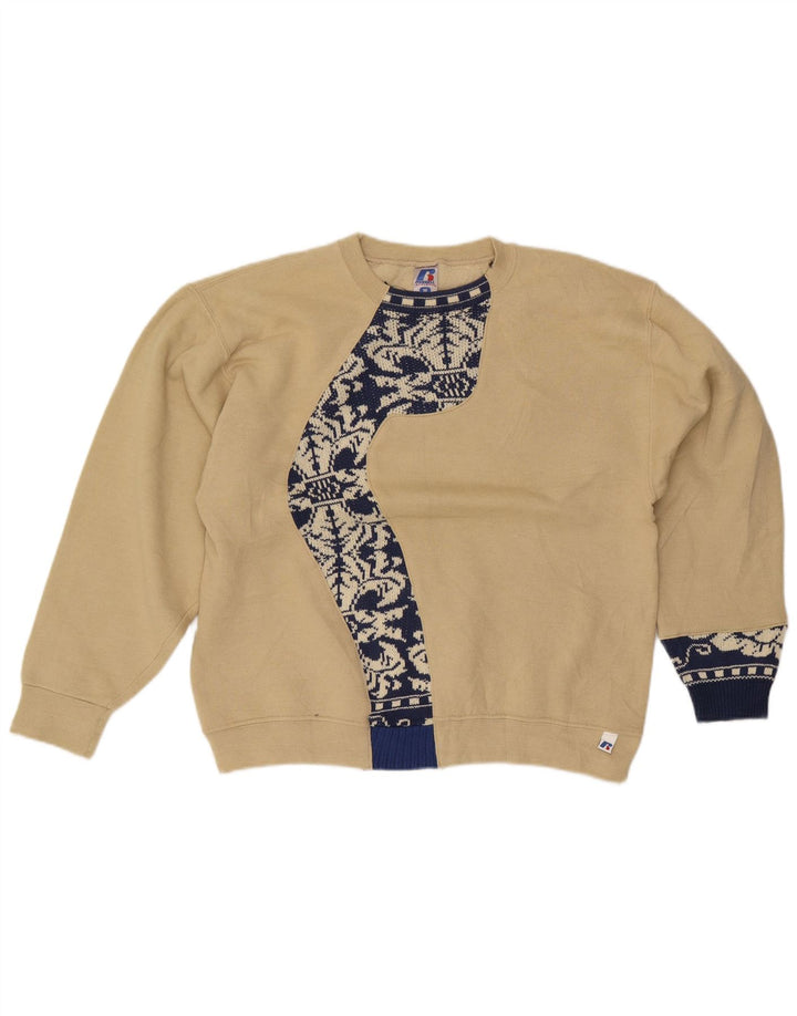 Russell Athletic Dame Dri-Power Sweatshirt Jumper UK 14 Medium Beige