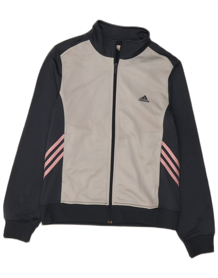 Adidas træningsdragt topjakke til kvinder UK 16 Large Navy Blue Colourblock