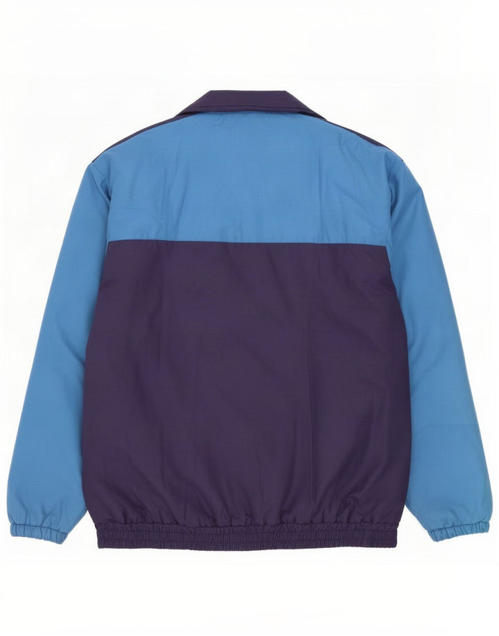 Vintage Bomber Jacket UK 40 Large Navy Blue Colourblock Polyester