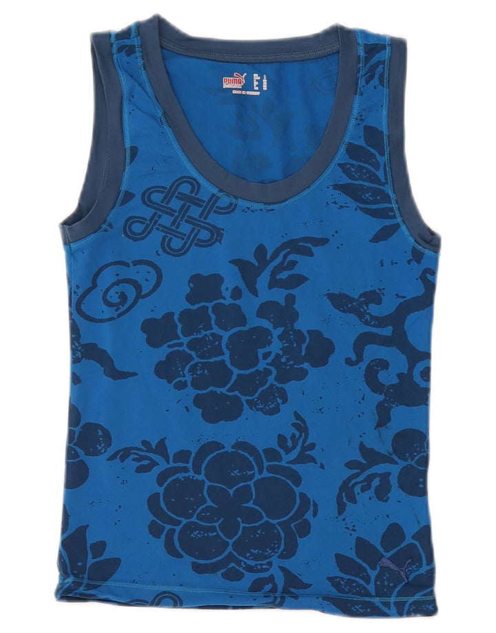 PUMA Grafisk Vest Top UK 10 Small Blue Floral