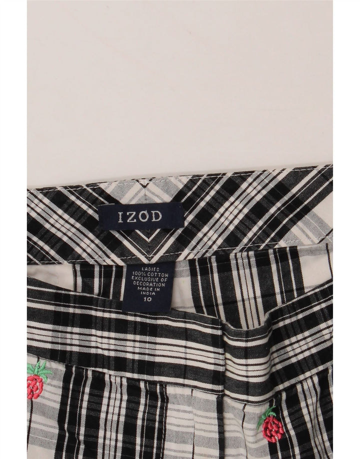 IZOD Womens Chino Shorts US 10 Large W32  Black Check Cotton Vintage Izod and Second-Hand Izod from Messina Hembry 
