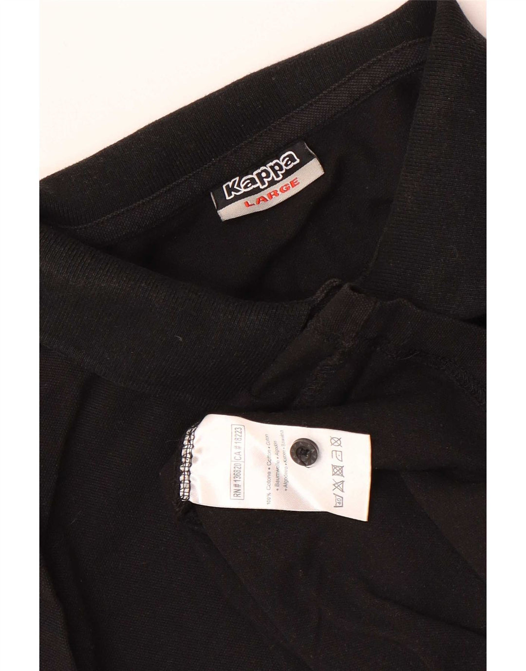 Kappa herre poloshirt stor sort bomuld