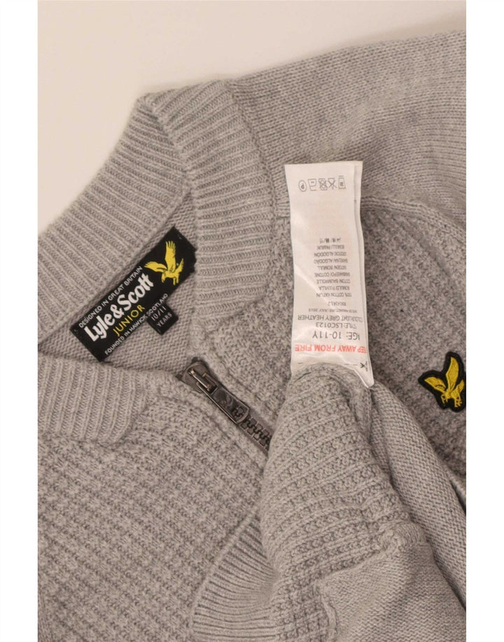 Lyle & Scott Boys cardigantrøje 10-11 år Grå bomuld