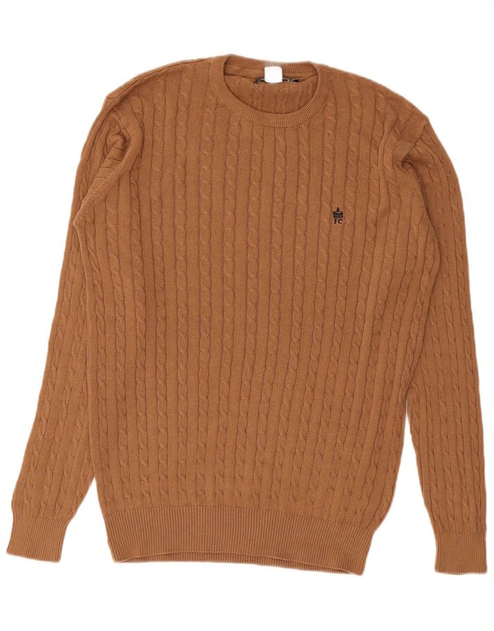French Connection Herre Crew Neck Jumper Sweater Medium Brun Bomuld