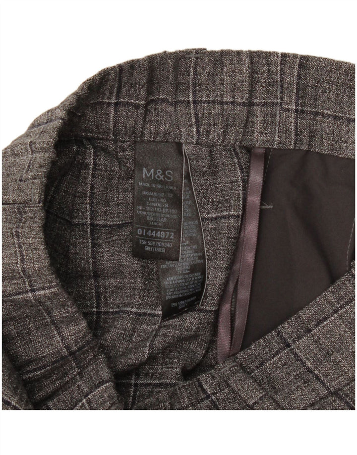 Marks & Spencer Chinobukser til kvinder UK 12 Medium W30 L30 Grå ternet