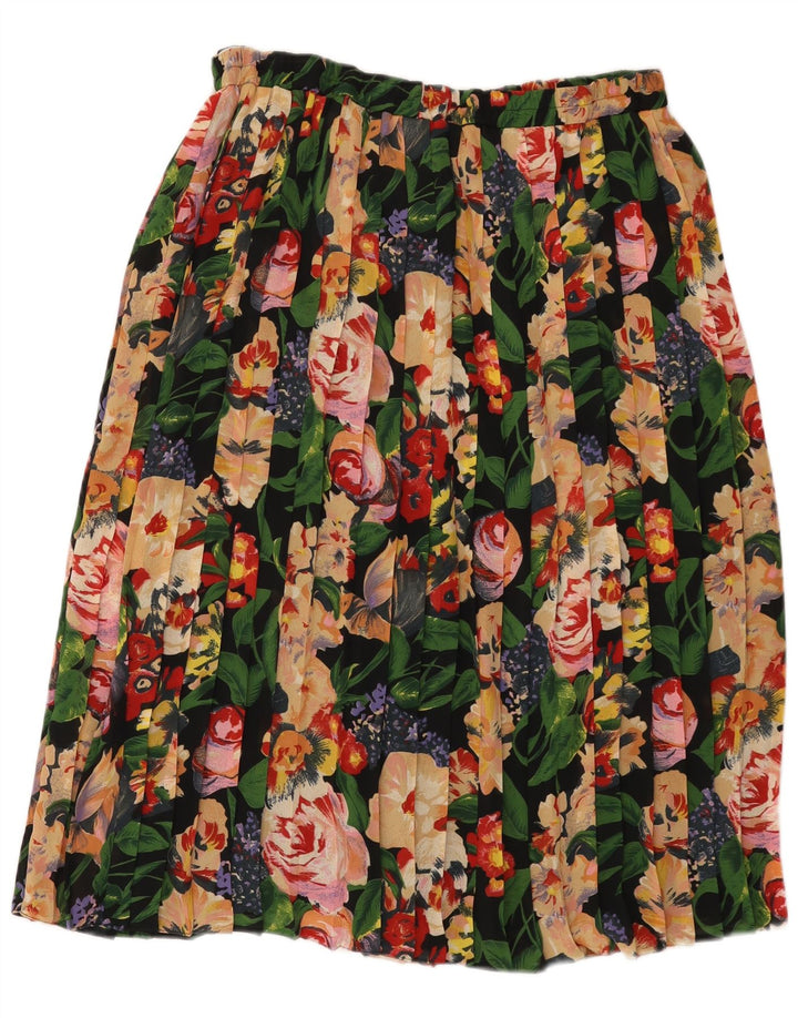 Vintage plisseret nederdel til kvinder IT 48 XL W38 flerfarvet blomsterpolyester
