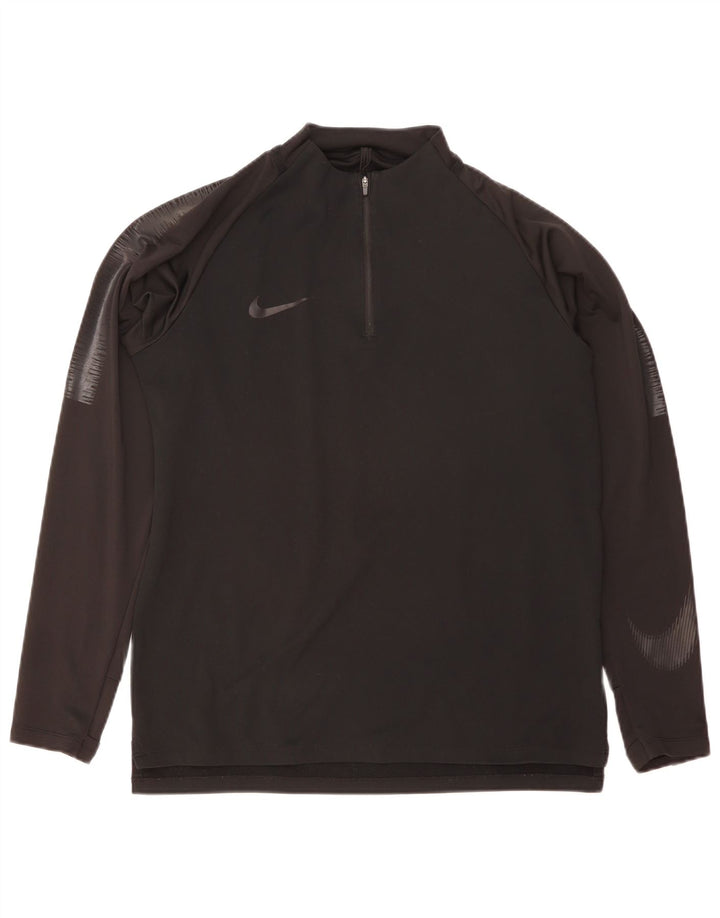 Nike Herre Dri Fit Grafisk Pullover Træningsdragt Top Medium Sort Colourblock