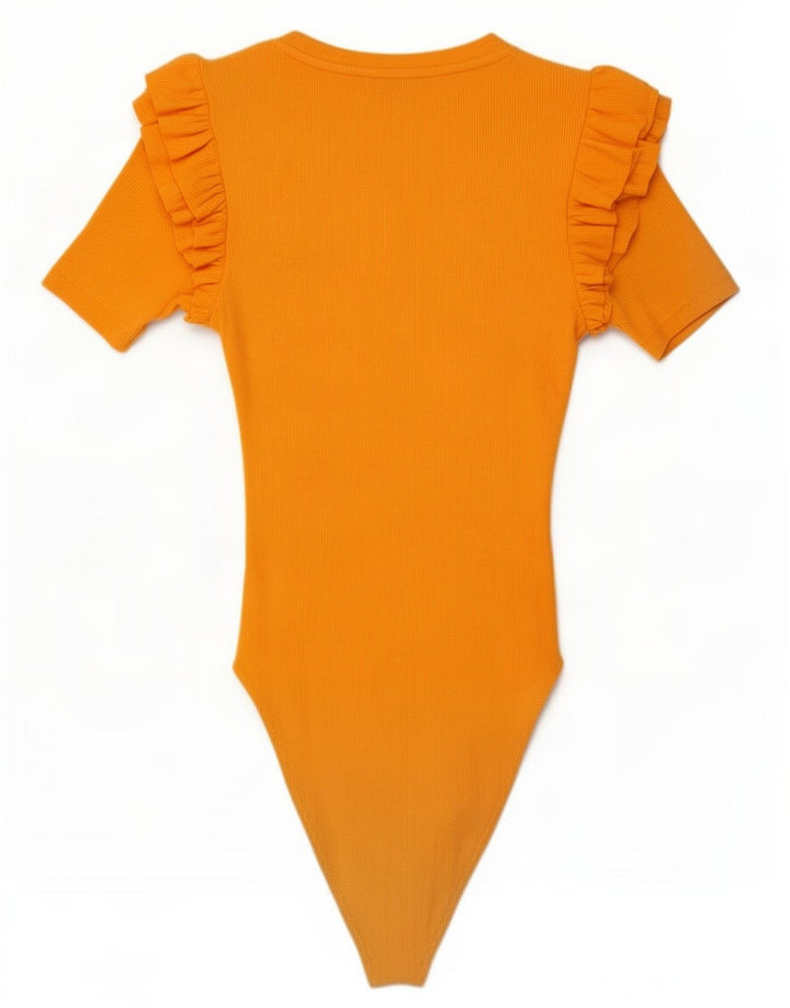 Zara Dame Bodysuit UK 12 Medium Orange Bomuld