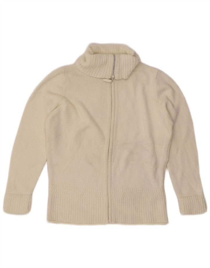 Marks & Spencer dame cardigan sweater med lynlås UK 16 Stor hvid bomuld
