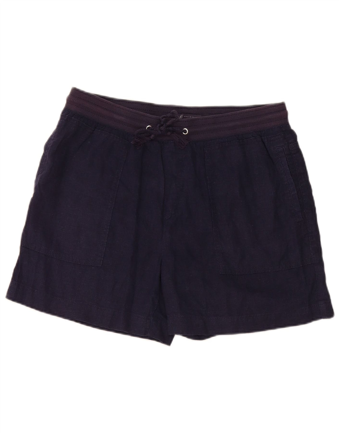 Marks & Spencer Chino Shorts til kvinder UK 12 Medium W32 Navy Blue Linen