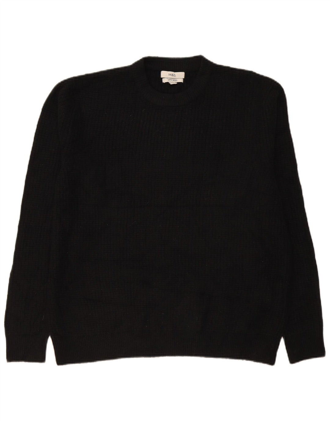 Marks & Spencer Herre sweater med rund hals, stor sort akryl