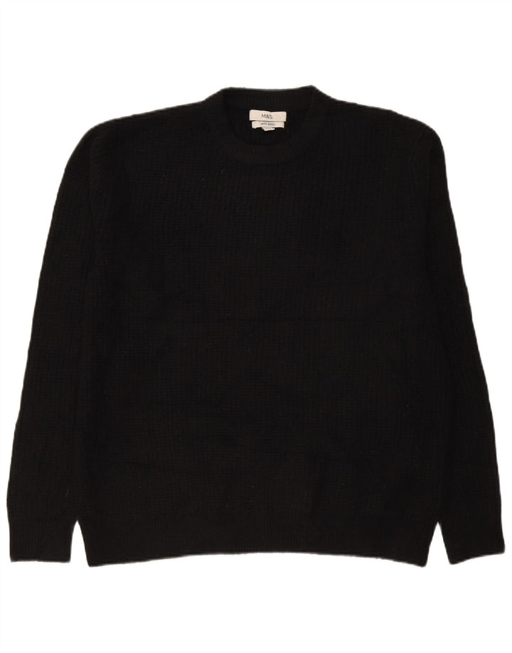 Marks & Spencer Herre sweater med rund hals, stor sort akryl