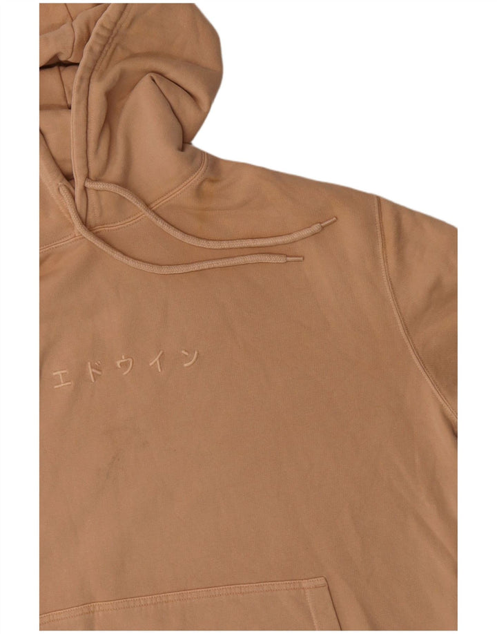 Edwin Herre Grafisk Hoodie Jumper Stor Beige Bomuld