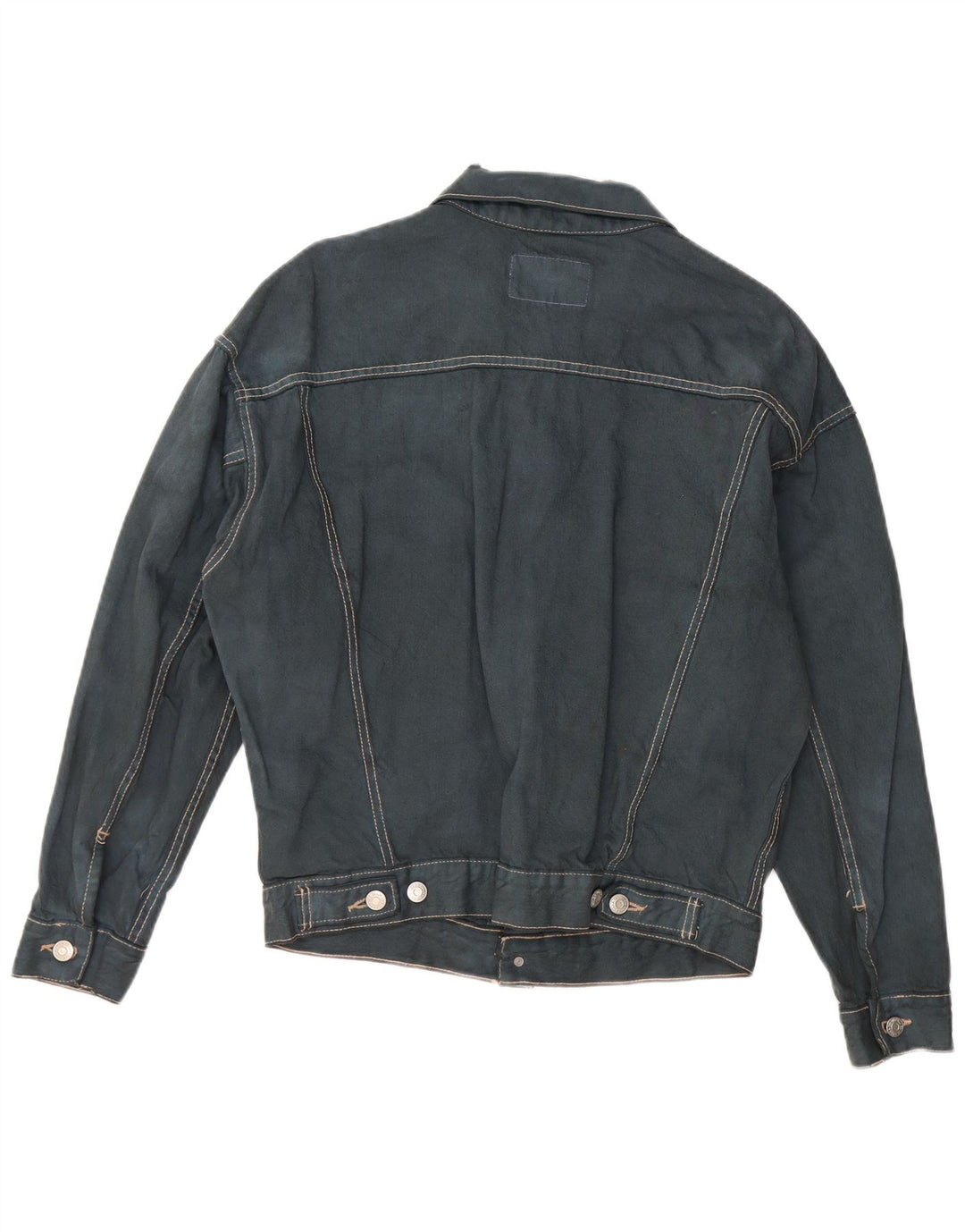 ZARA Denimjakke til mænd UK 38 Mellem marineblå bomuld