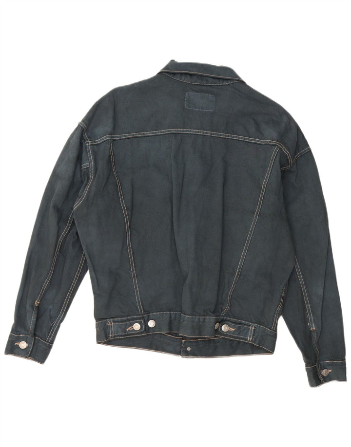 ZARA Denimjakke til mænd UK 38 Mellem marineblå bomuld