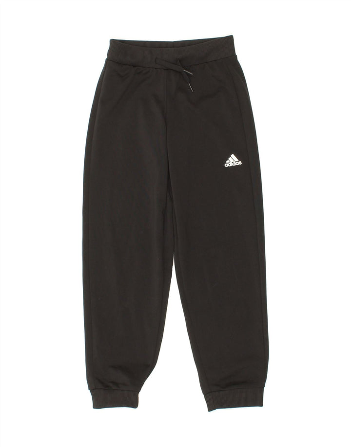 ADIDAS Boys Tracksuit Trousers Joggers 7-8 Years Black Polyester Vintage Adidas and Second-Hand Adidas from Messina Hembry 