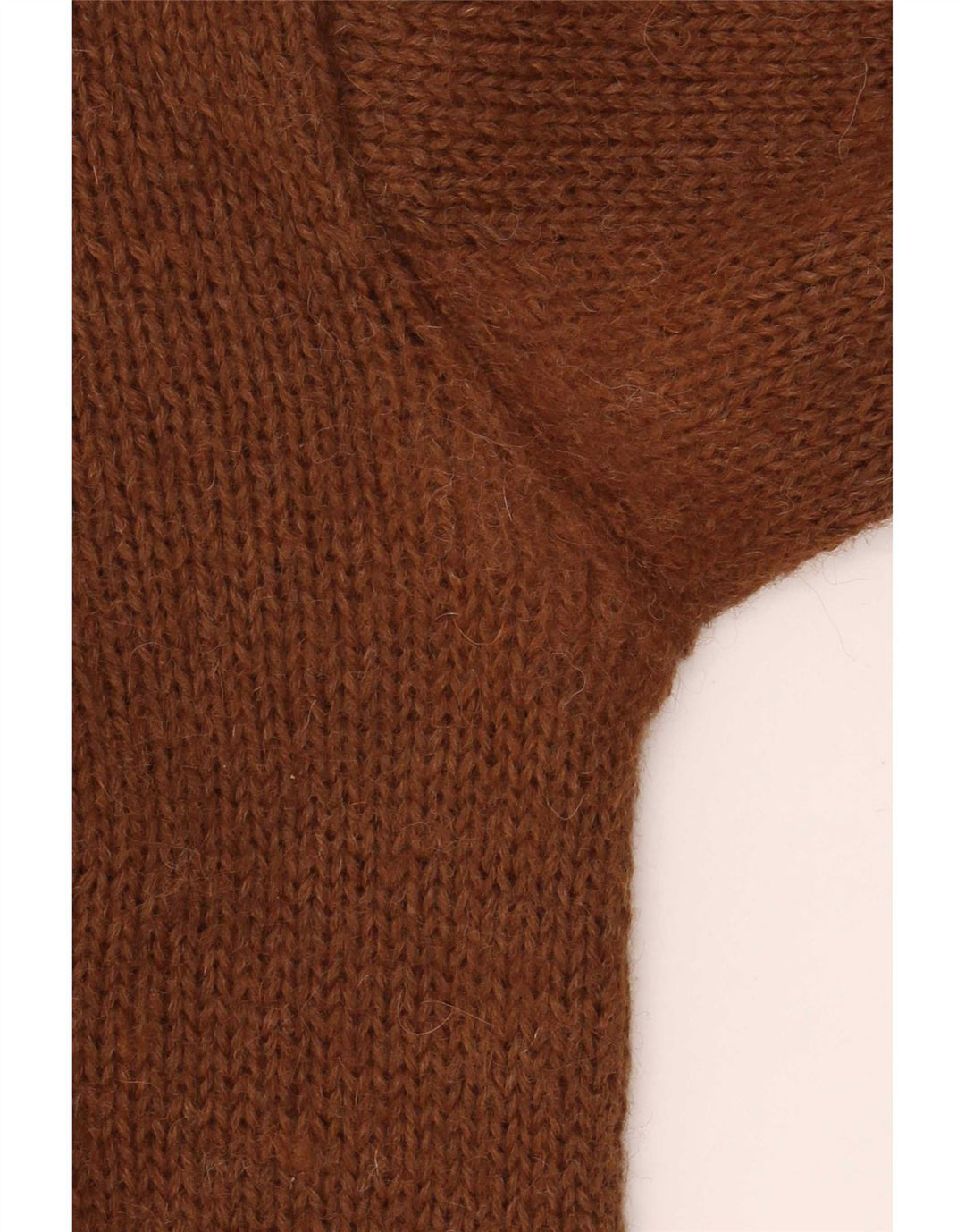Vintage Dame Rullehals Sweater UK 12 Medium Brun