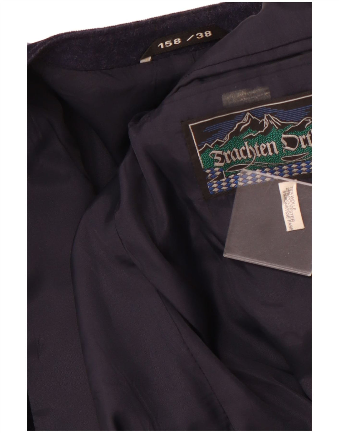 VINTAGE Dame Blazer Jacket IT 38 XS Navy Blue Colourblock