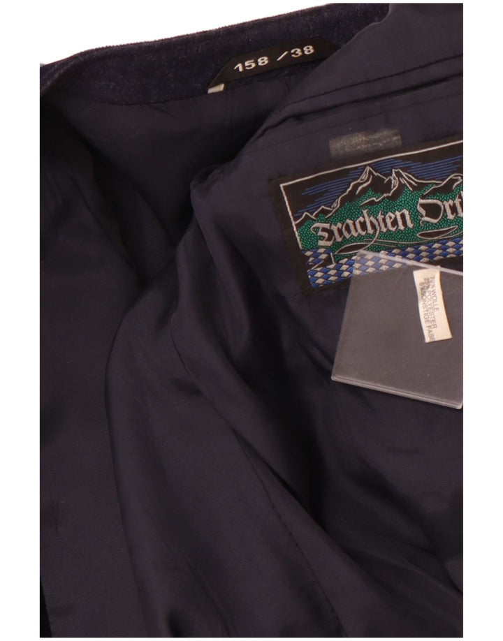 VINTAGE Dame Blazer Jacket IT 38 XS Navy Blue Colourblock
