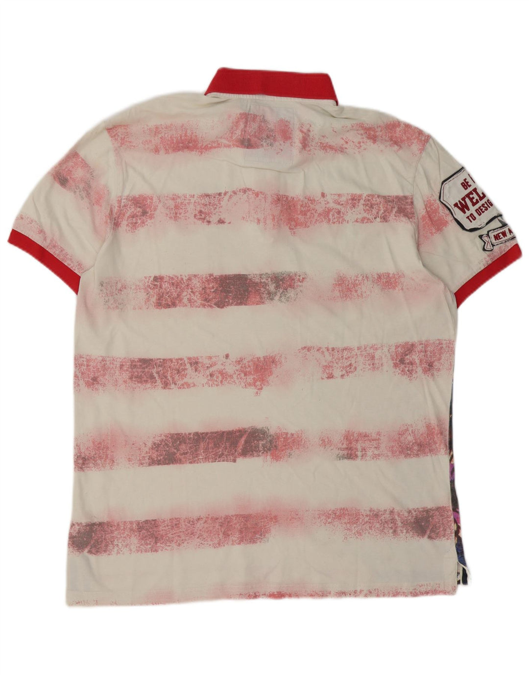 Desigual Herre grafisk poloskjorte 2XL flerfarvet blomsterbomuld