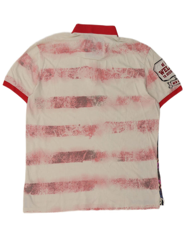 Desigual Herre grafisk poloskjorte 2XL flerfarvet blomsterbomuld