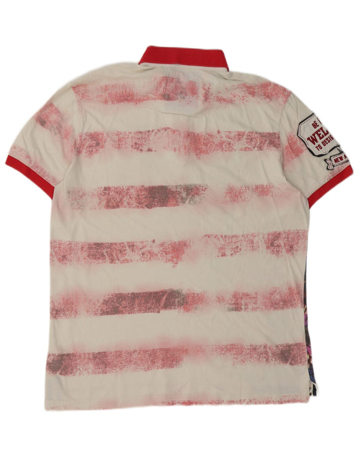 Desigual Herre grafisk poloskjorte 2XL flerfarvet blomsterbomuld