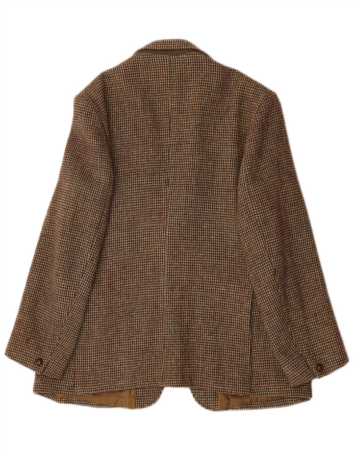 Harris Tweed Herre 2-knaps blazerjakke UK 38 Medium brun ternet uld