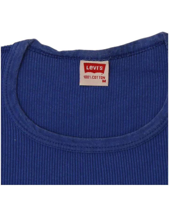 LEVI'S T-shirt top til kvinder UK 12 Mellemblå bomuld