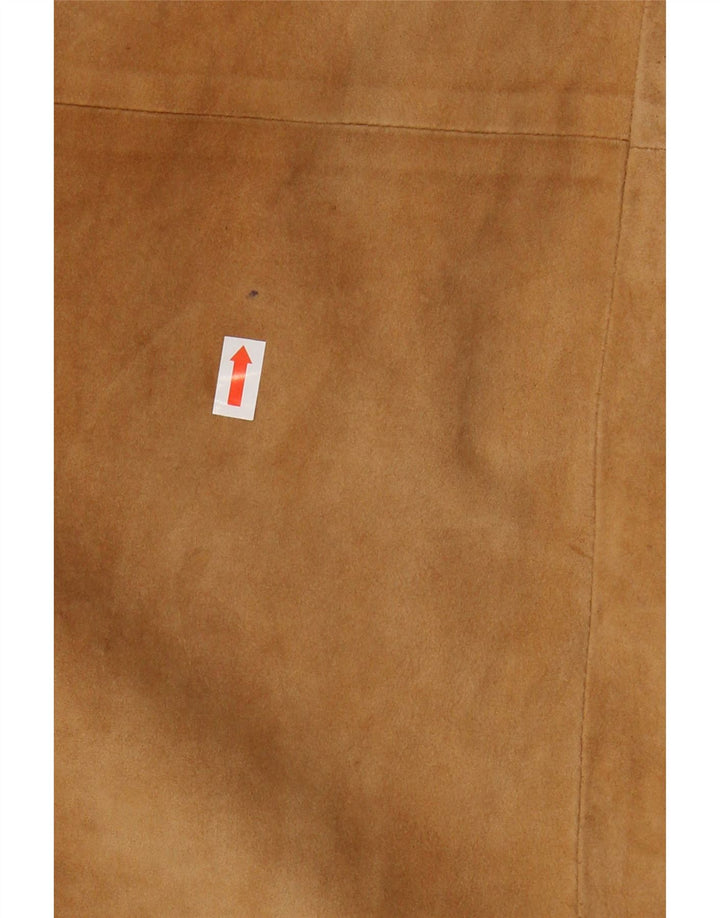 VINTAGE A-line nederdel i ruskind til kvinder W24 XS Brun