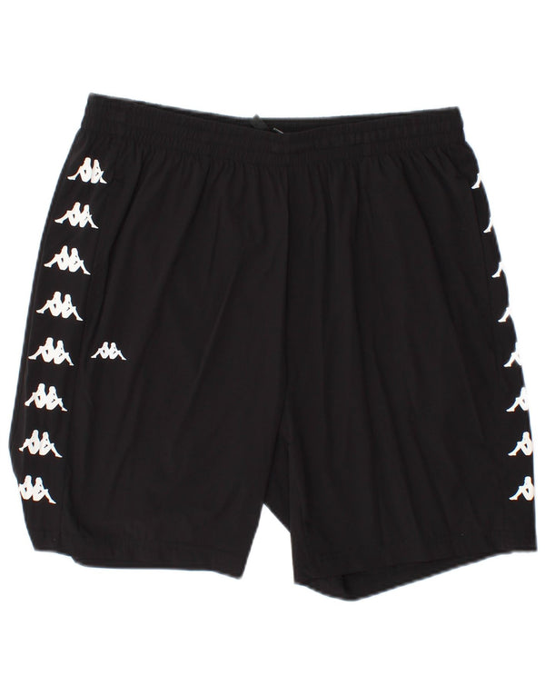 KAPPA Grafiske sportsshorts til mænd, store sorte polyester