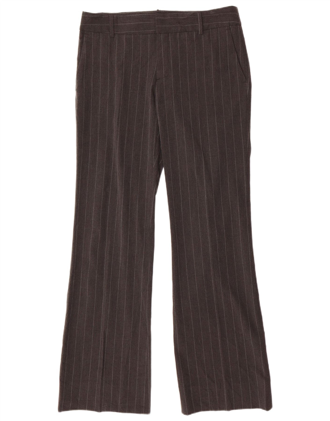 Zara Dame Bootcut Chino Bukser EU 40 Medium W30 L32 Grå Nålestribe