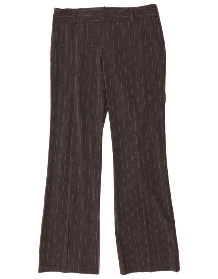 Zara Dame Bootcut Chino Bukser EU 40 Medium W30 L32 Grå Nålestribe