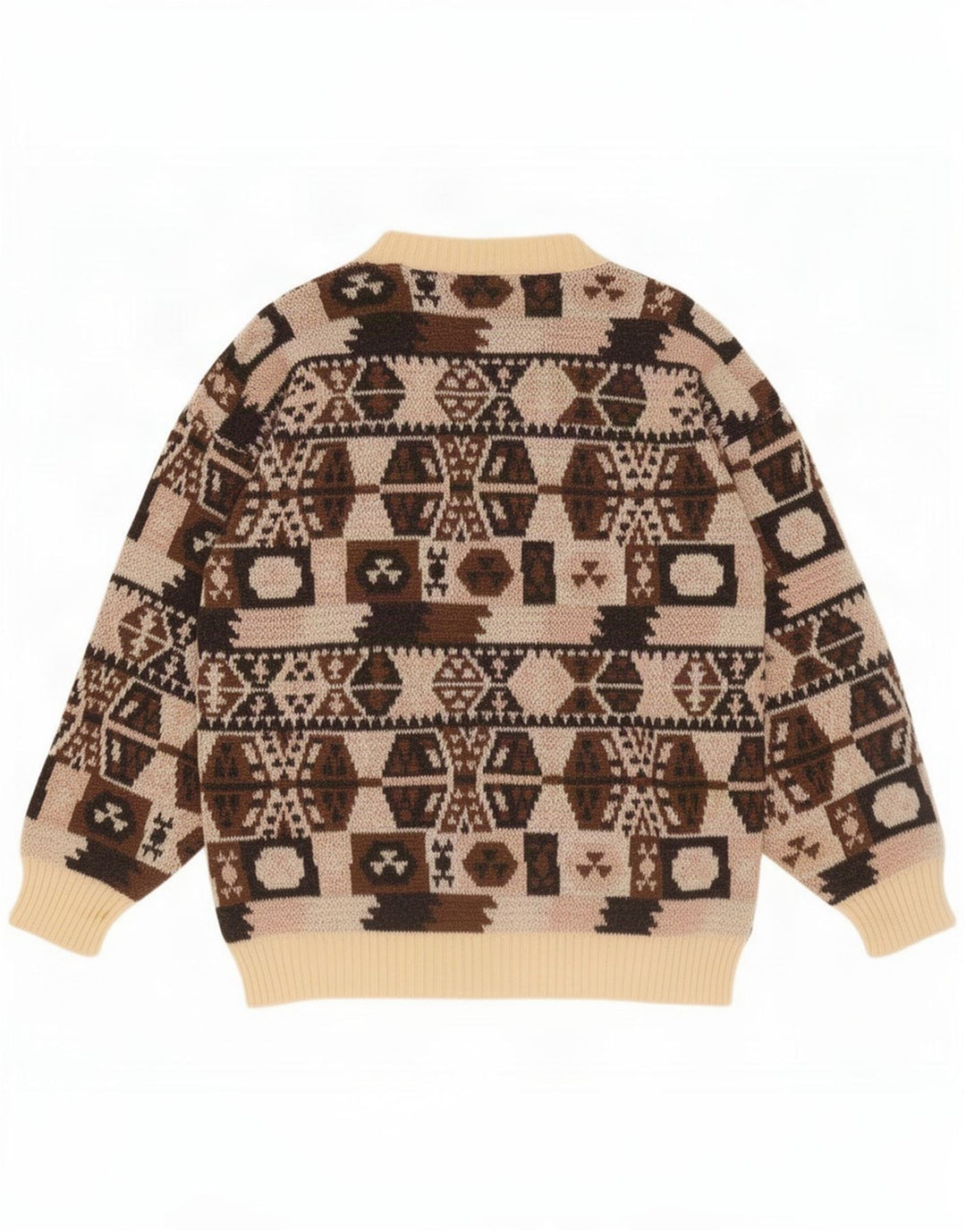 Missoni herre rund hals sweater medium brun geometrisk uld