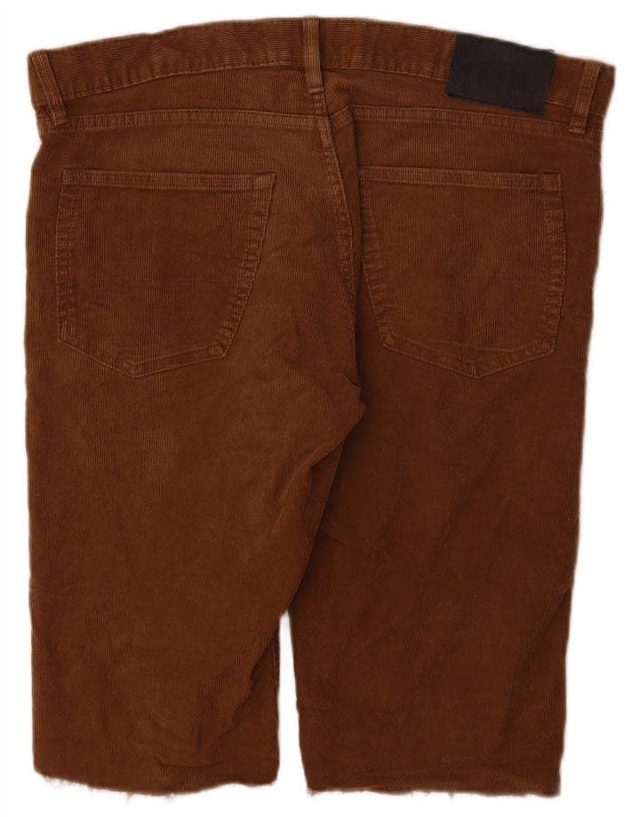 Marks & Spencer Herre Slim Corduroy Shorts W36 Large Brown
