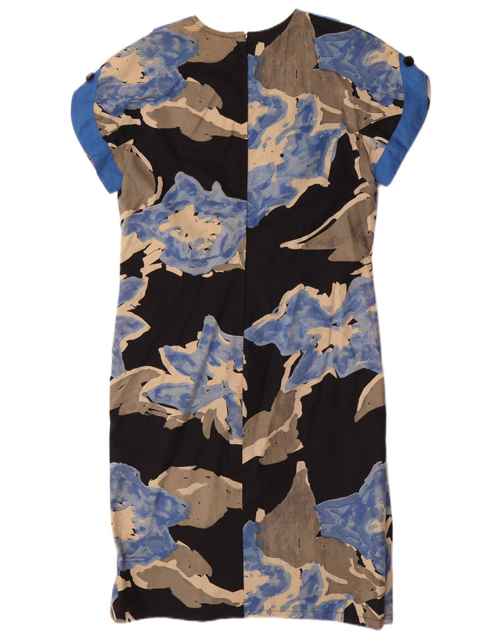 VINTAGE Womens Shift Dress UK 16 Large Black Floral