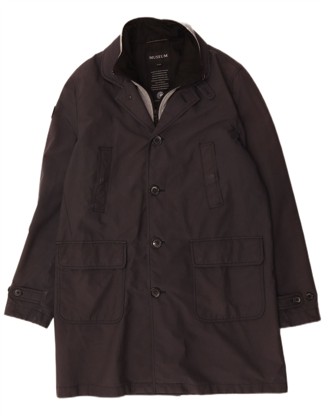 Museum Trench Coat til mænd UK 42 XL Grå Polyester