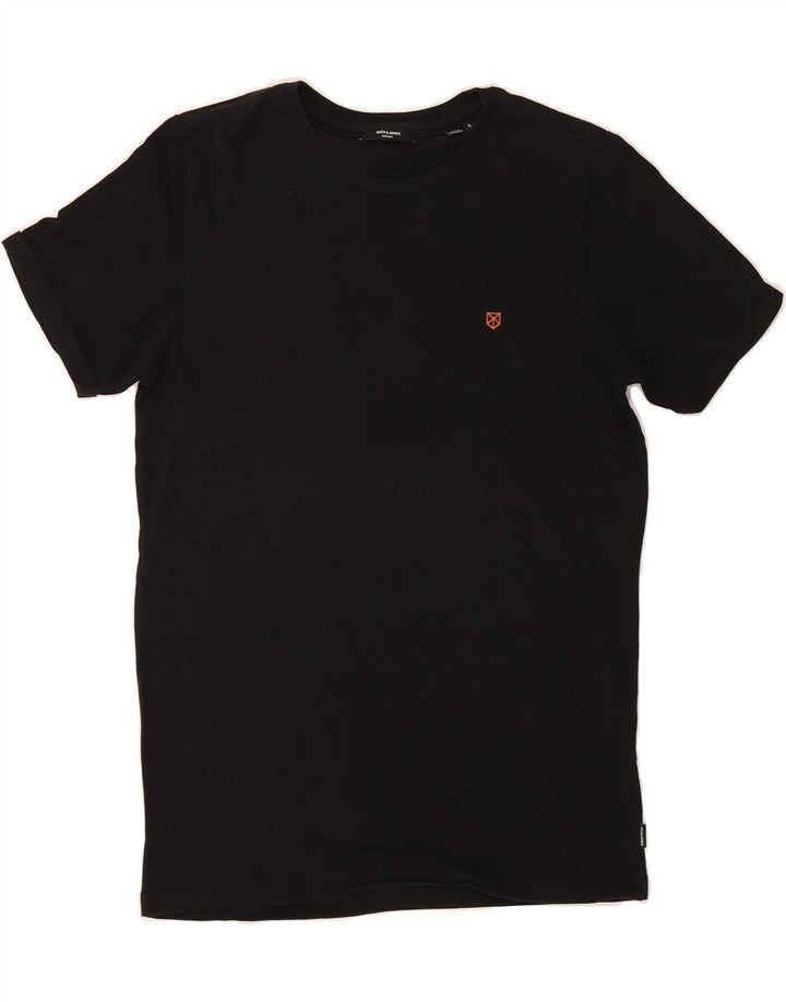 JACK & JONES Mens T-Shirt Top Large Black Cotton Vintage Jack & Jones and Second-Hand Jack & Jones from Messina Hembry 