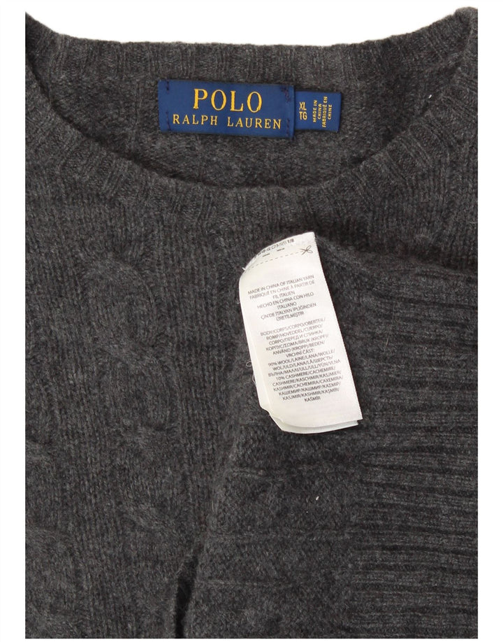 Polo Ralph Lauren Herre Crew Neck Jumper Sweater XL Grå Uld