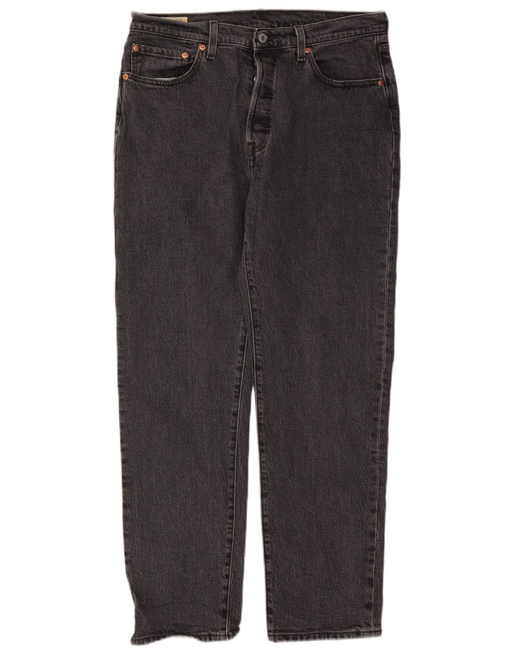 LEVI'S Dame 501 Straight Jeans W32 L30 Grå Bomuld