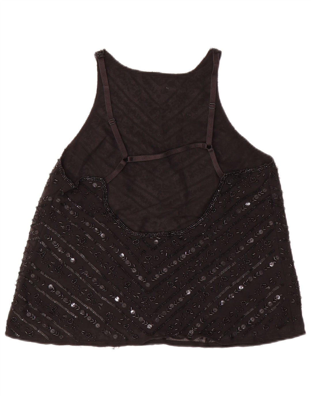 Topshop Dame ærmeløs bluse Top UK 12 Medium Sort Polyester