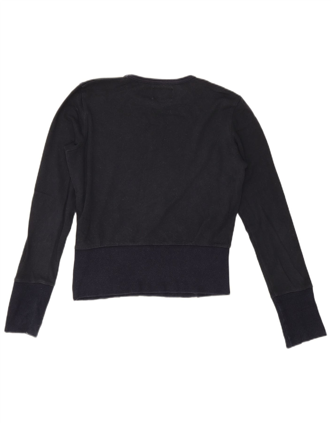 Sergio Tacchini Dame Crop Grafisk Top Langærmet UK 12 Medium Navy Blue