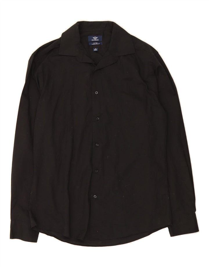 DOCKERS Mens Shirt Size 15 1/2 Medium Black Cotton Vintage Dockers and Second-Hand Dockers from Messina Hembry 