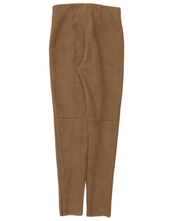 Zara Dame Skinny Casual Bukser XS W24 L27 Brun Polyester